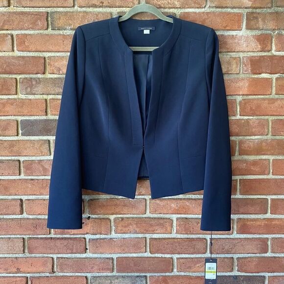 Tommy Hilfiger Open Front Hidden Closure Blazer Navy 14 - Picture 1 of 7
